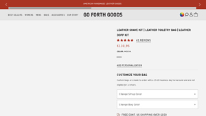 Go Forth Goods - Handmade Leather Dopp Kit