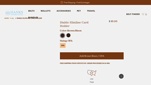 Hanks Belts - Diablo Slimline Card Holder