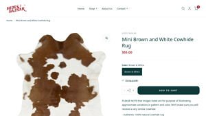 Hides Bazaar - Mini Brown and White Cowhide Rug