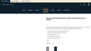 Holtz Leather - Executive Personalized Leather Desk Mat