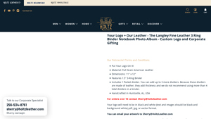 Holtz Leather - Custom Logo Leather 3 Ring Binder