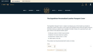 Holtz Leather - Expedition Personalized Leather Passport Cover
