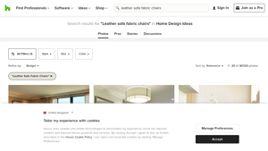 Houzz - Leather Sofa Fabric Chairs