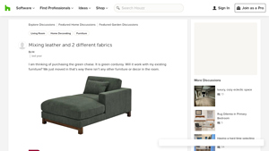 Houzz - Green Corduroy Chaise