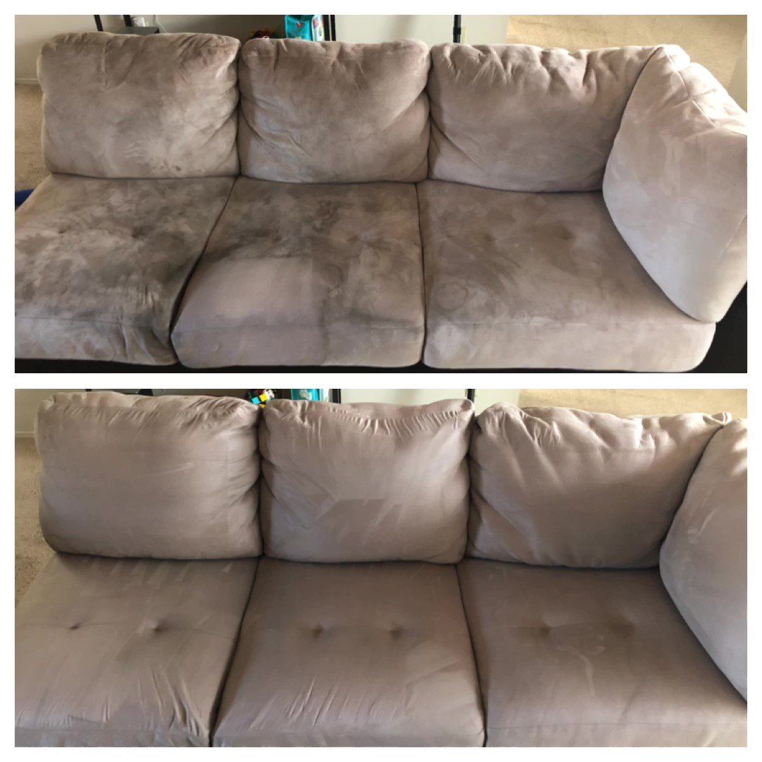 An application scenario or product detail of how to clean polyester couch that looks like leather - Image 3
