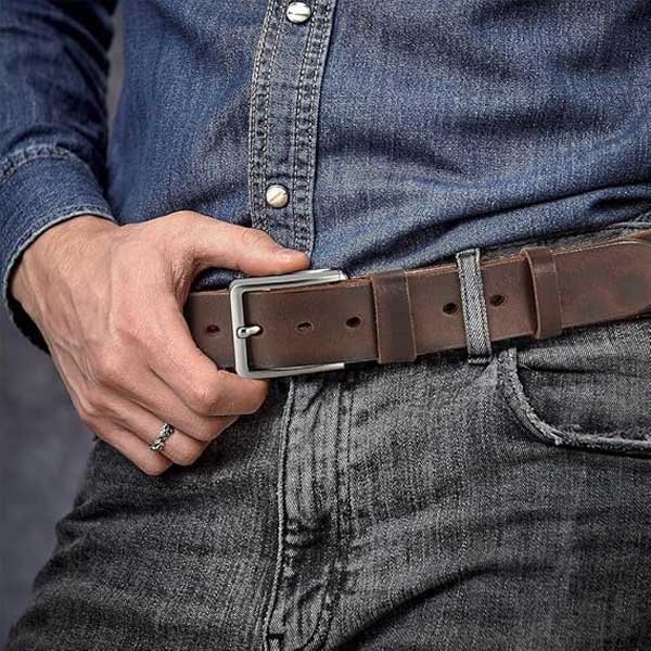 An application scenario or product detail of how to make a hole in a leather belt - Image 16