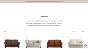 Hydeline - Top-Grain Leather Loveseats