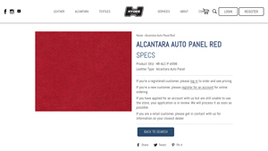 Hyde's Leather - Alcantara Auto Panel Red