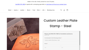 Infinity Stamps - Custom Leather Steel Plate Stamp