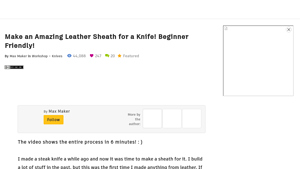 Instructables - Leather Knife Sheath