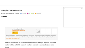 Instructables - Simple Leather Purse