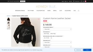 Kennedy Blue - Custom Name Leather Jacket