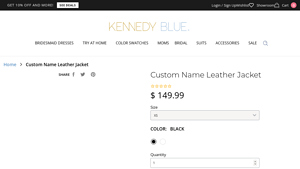 Kennedy Blue - Custom Name Leather Jacket