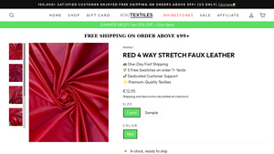 Kiki Textiles - Red 4 Way Stretch Pleather