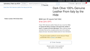 Kovi Fabrics - R9133 Dark Olive Genuine Leather