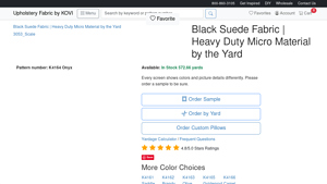 Kovi Fabrics - Black Suede Fabric