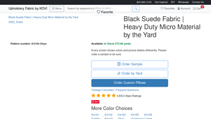 Kovi Fabrics - Black Suede Fabric