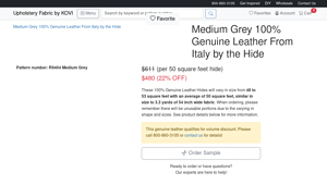 Kovi Fabrics - R9404 Medium Grey Genuine Leather