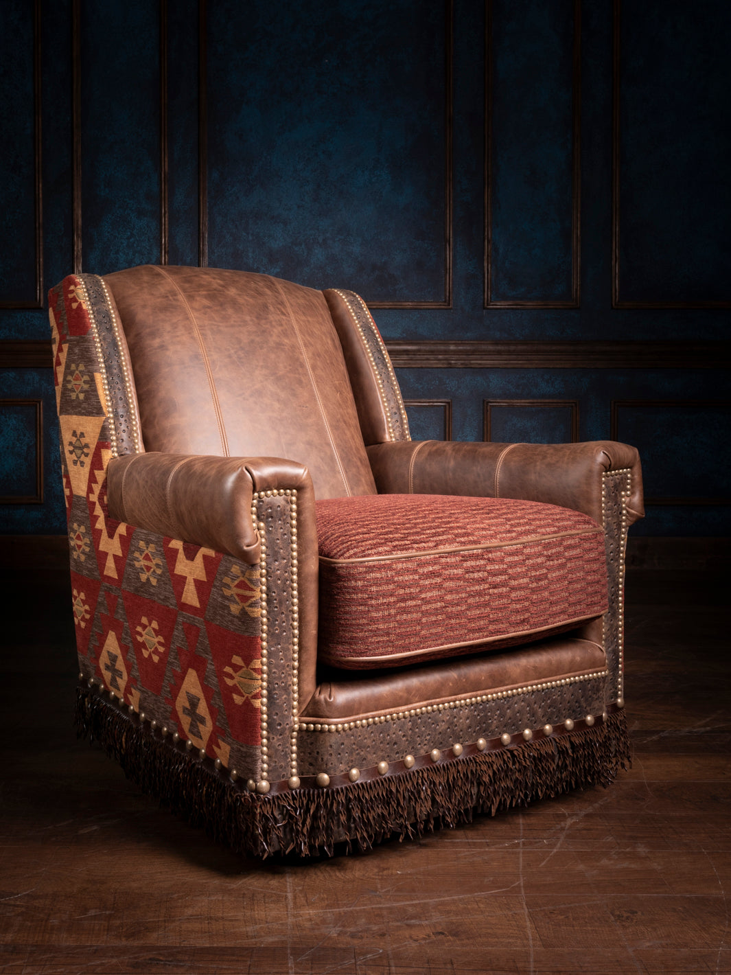 An application scenario or product detail of leather and fabric chair - Image 4