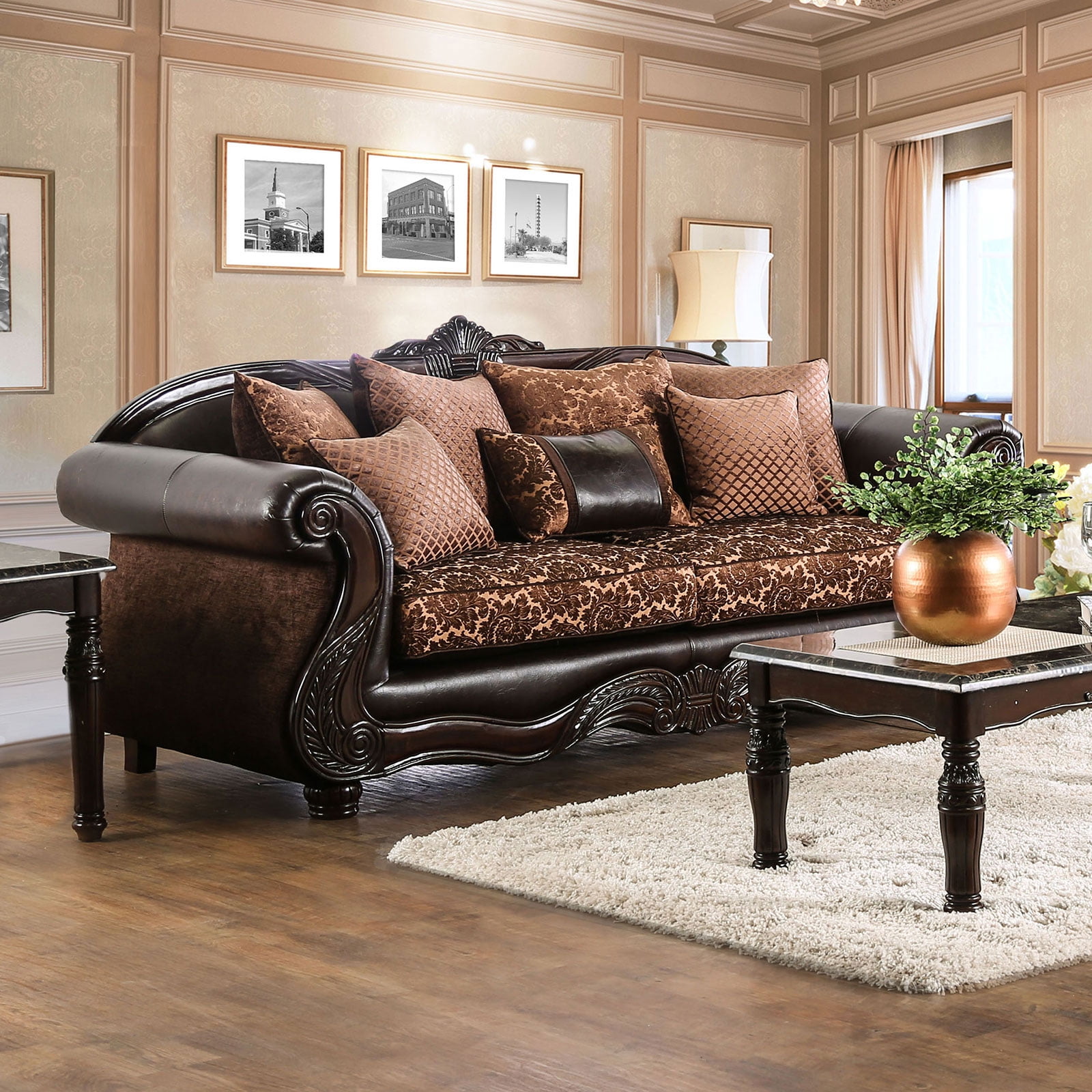 An application scenario or product detail of leather and fabric sofa - Image 2
