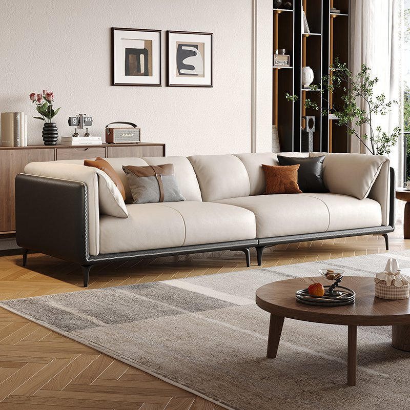 An application scenario or product detail of leather and fabric sofa mix - Image 9