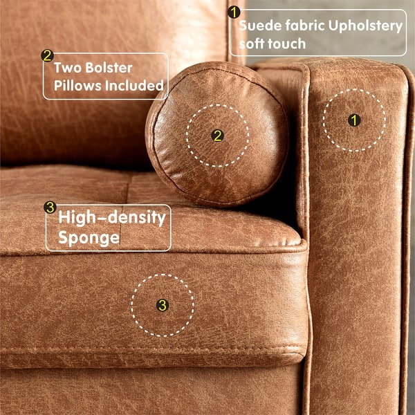An application scenario or product detail of leather and suede couch - Image 10