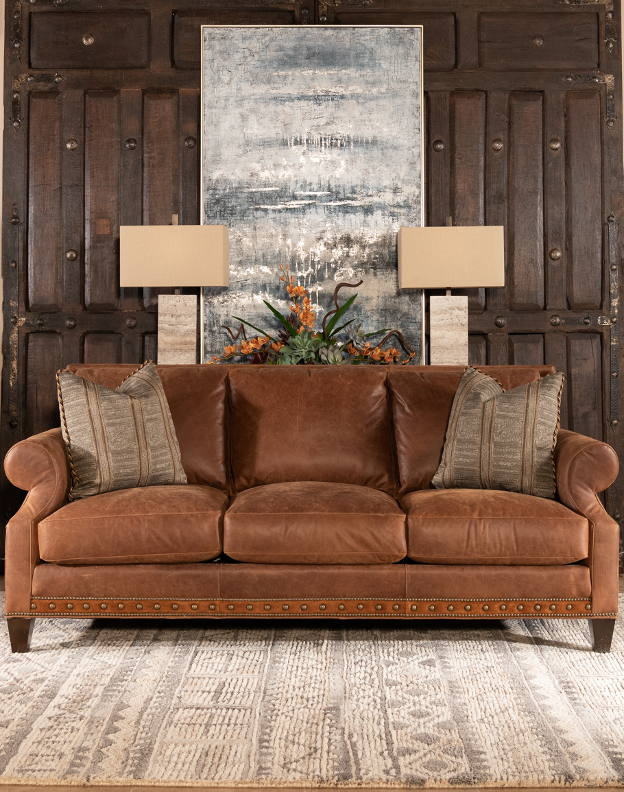 An application scenario or product detail of leather and suede couch - Image 15