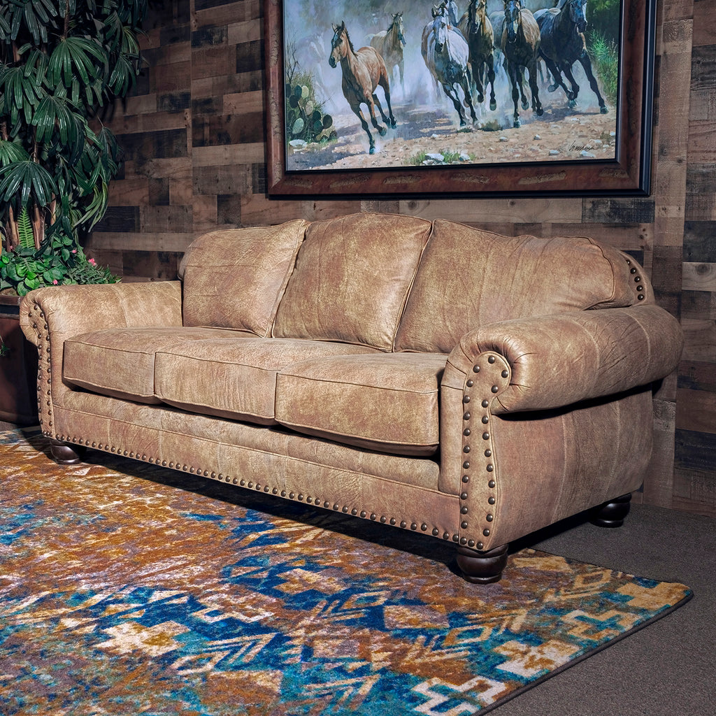An application scenario or product detail of leather and suede couch - Image 17
