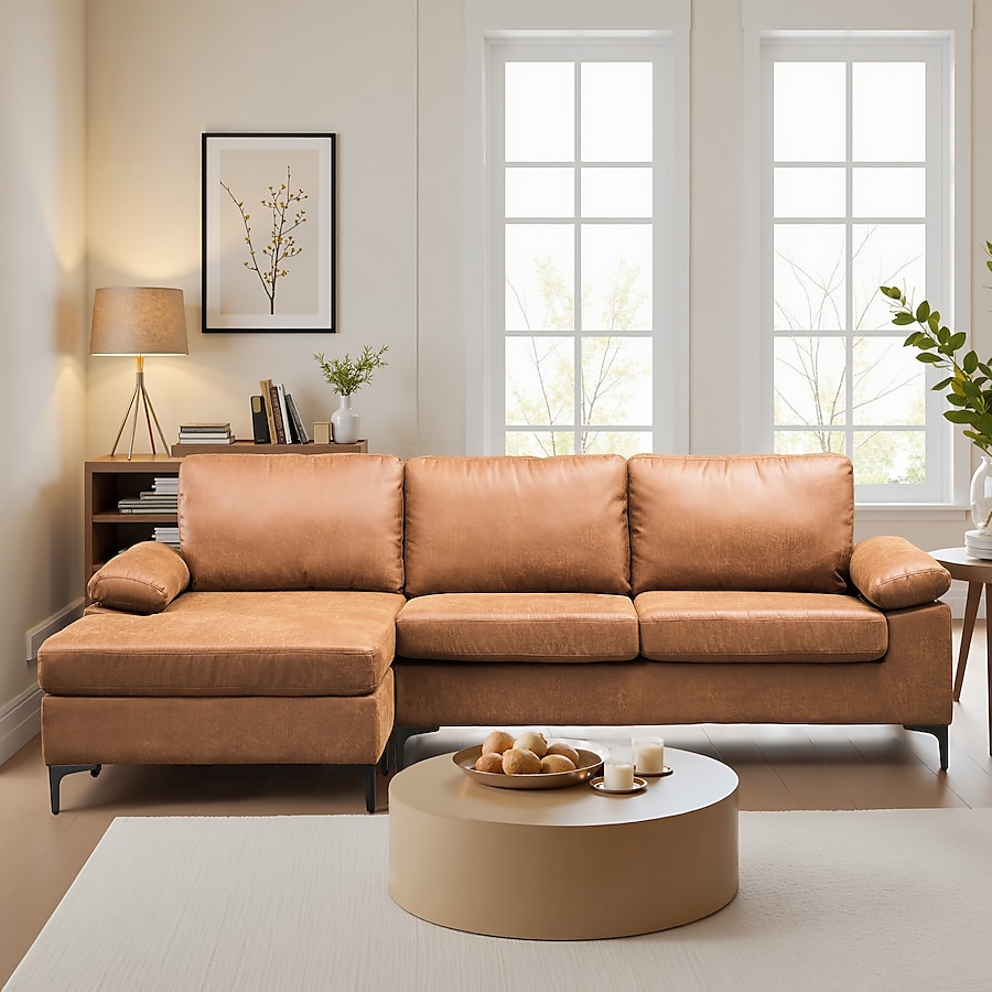 An application scenario or product detail of leather and suede couch - Image 18