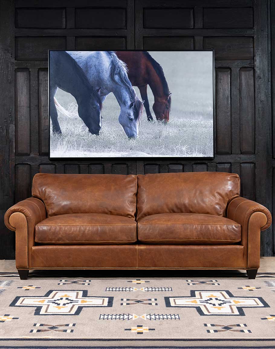 An application scenario or product detail of leather and suede sofa - Image 9