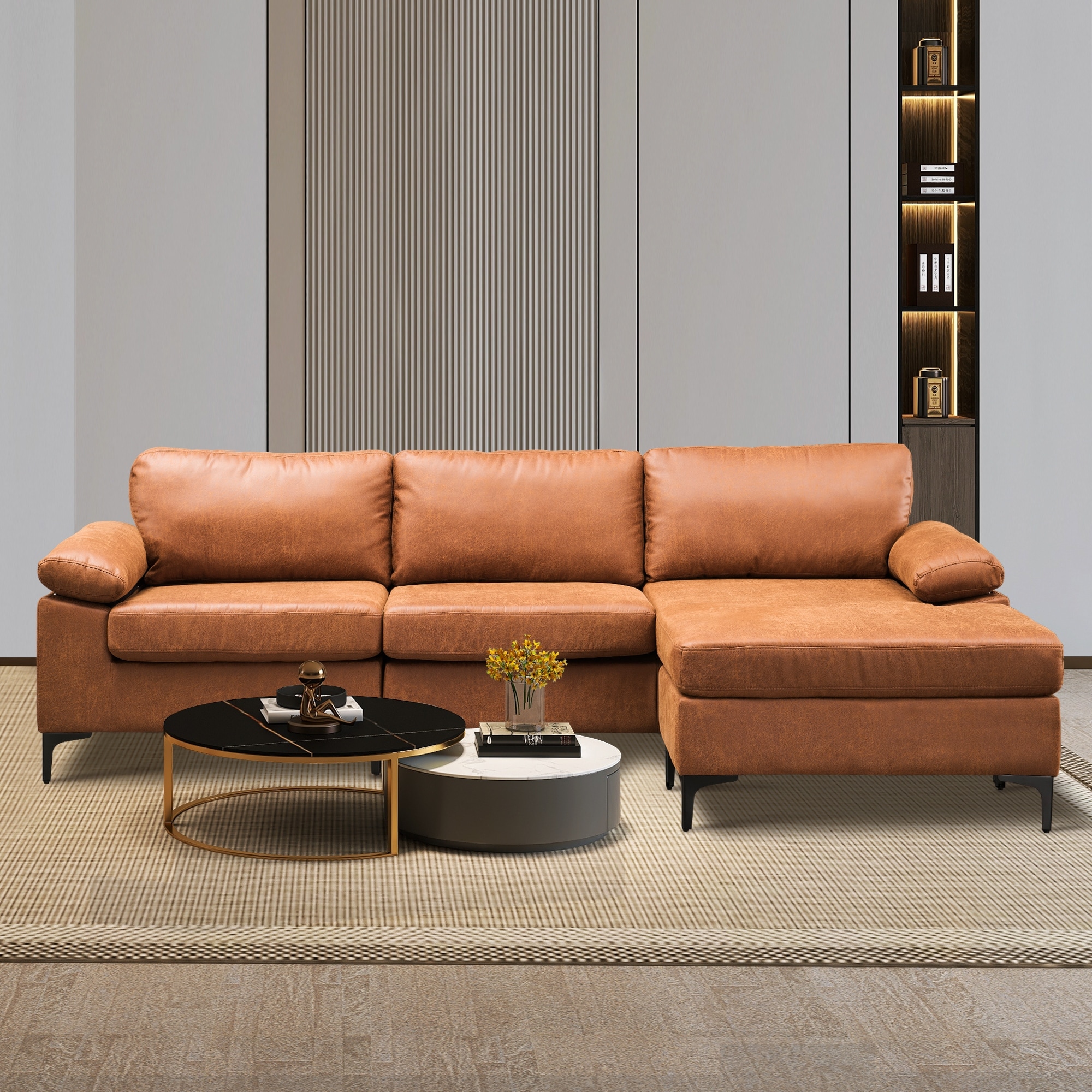 An application scenario or product detail of leather and suede sofa - Image 10