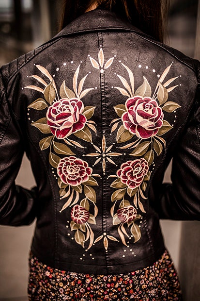 An application scenario or product detail of leather jacket custom embroidery - Image 4