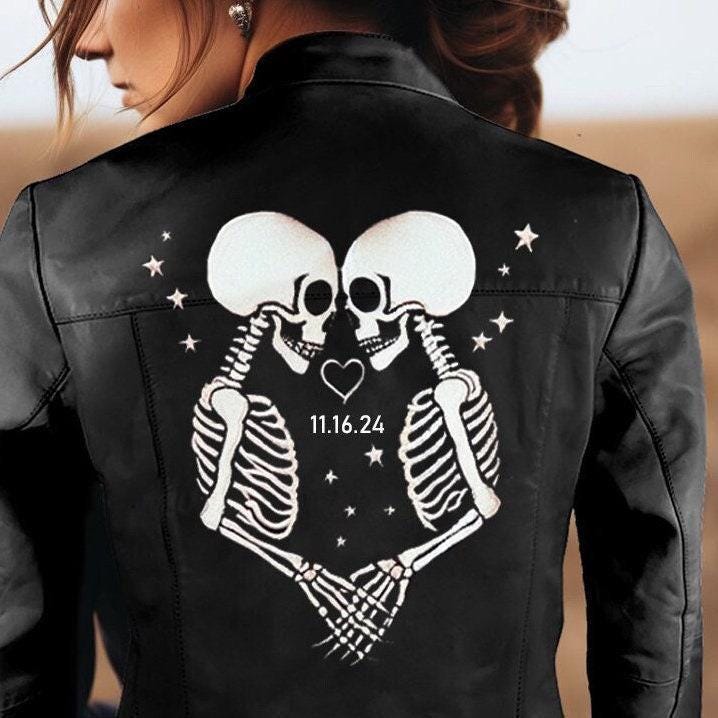 An application scenario or product detail of leather jacket custom embroidery - Image 10