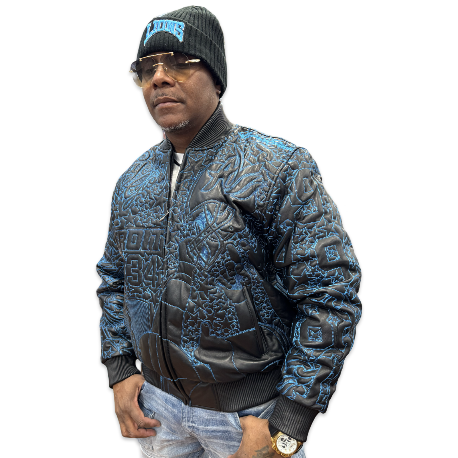 An application scenario or product detail of leather jacket custom embroidery - Image 21