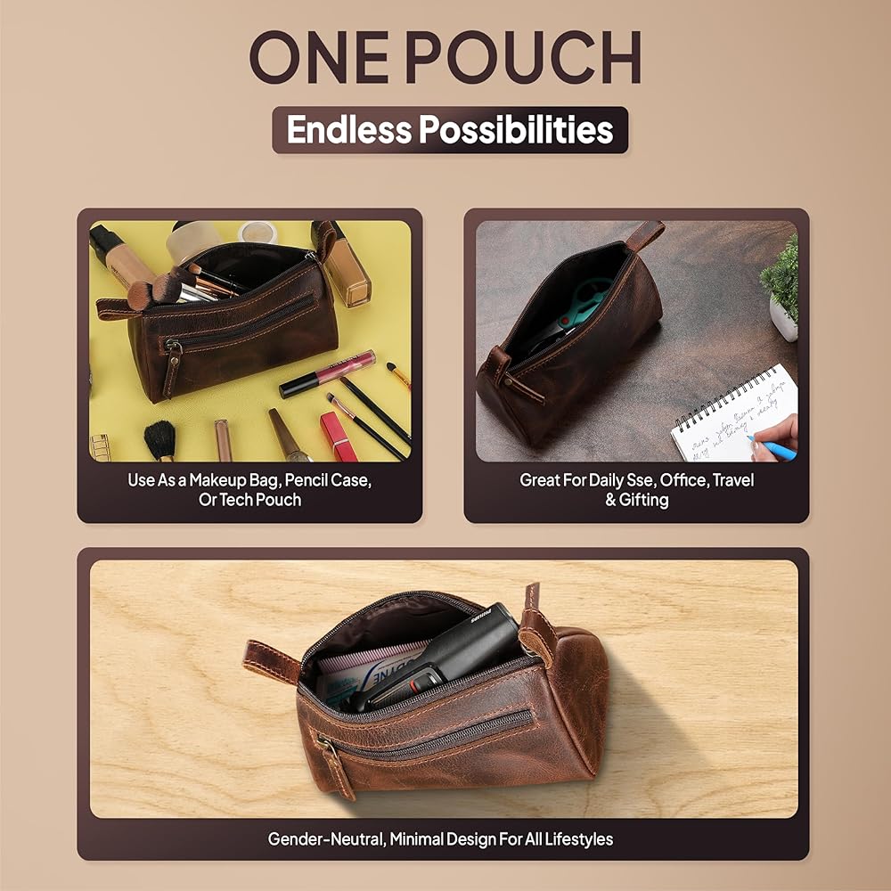 An application scenario or product detail of leather make up bag - Image 11