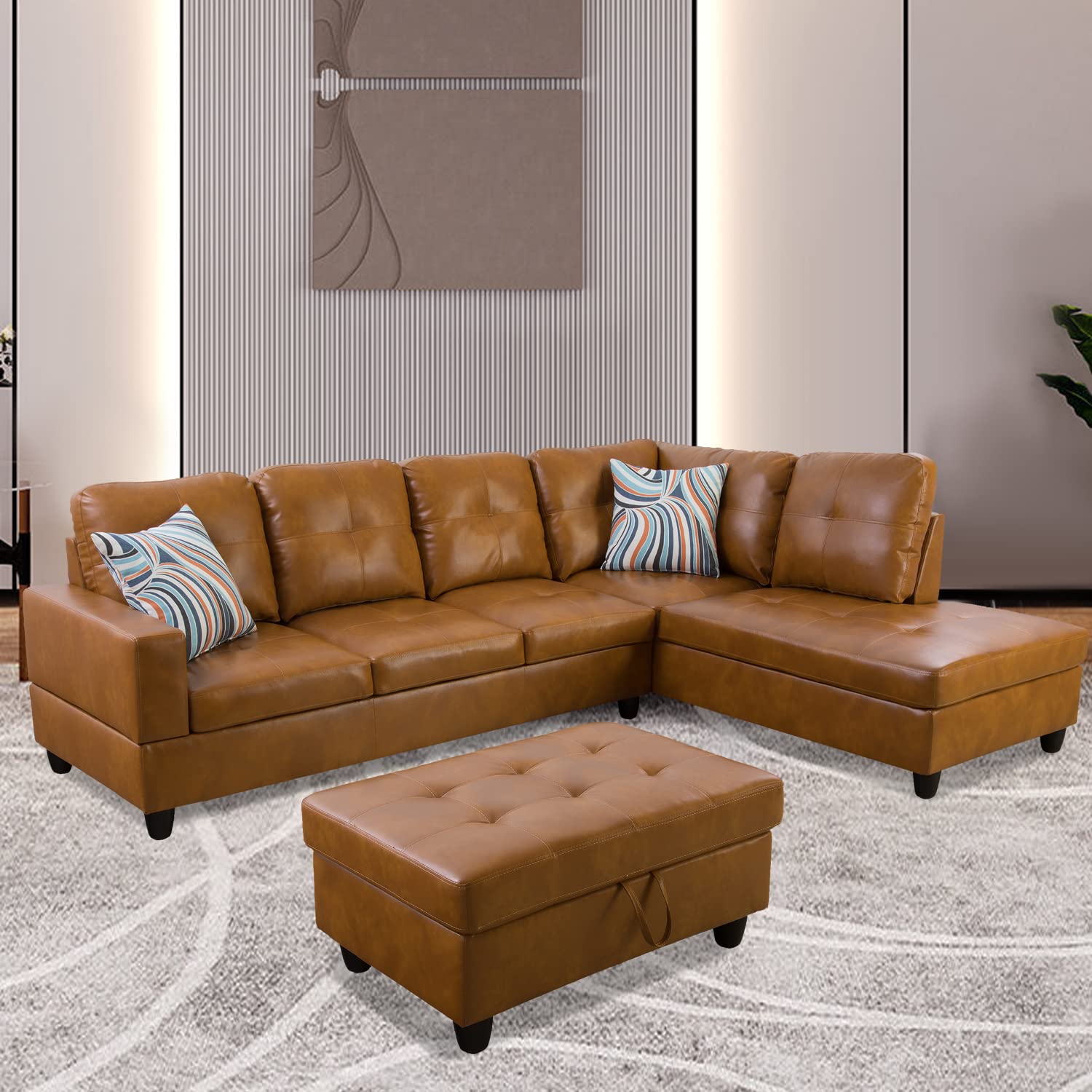 An application scenario or product detail of leather sectional sofa deals - Image 18