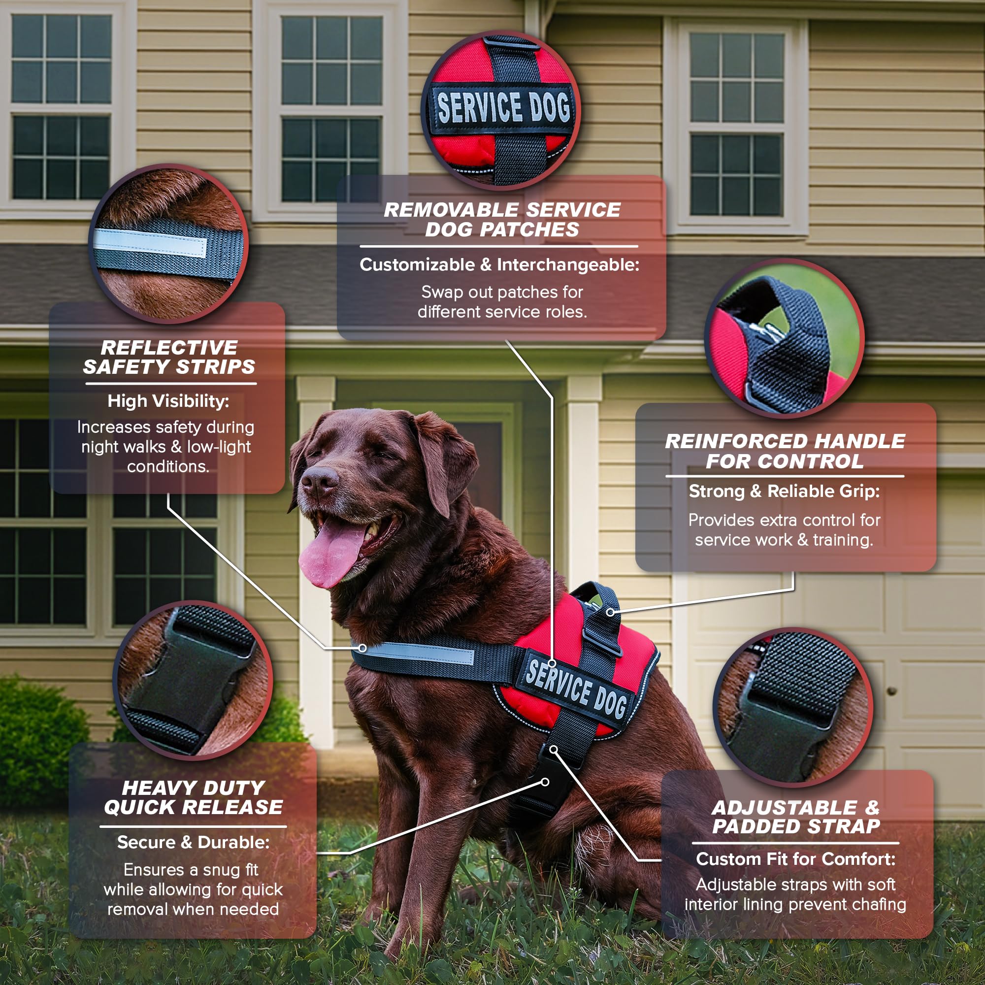 An application scenario or product detail of leather service dog harness - Image 8