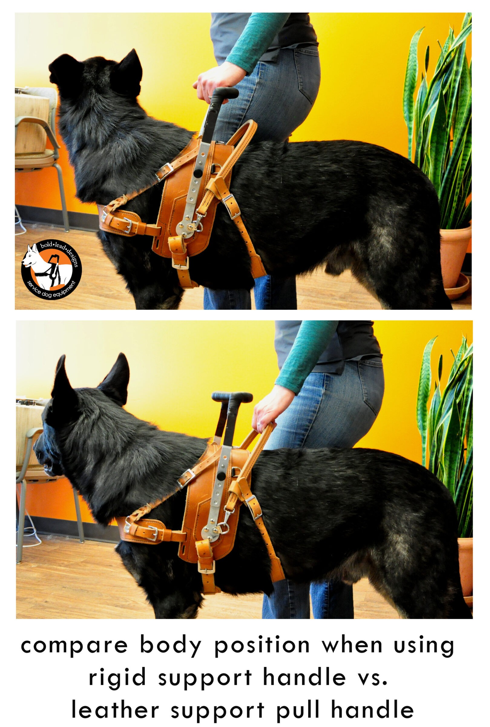 An application scenario or product detail of leather service dog harness - Image 15