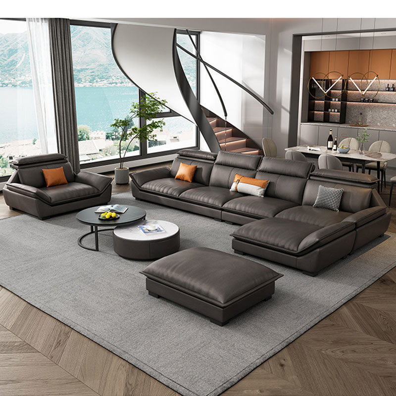 An application scenario or product detail of leather sofa vs microfiber - Image 20