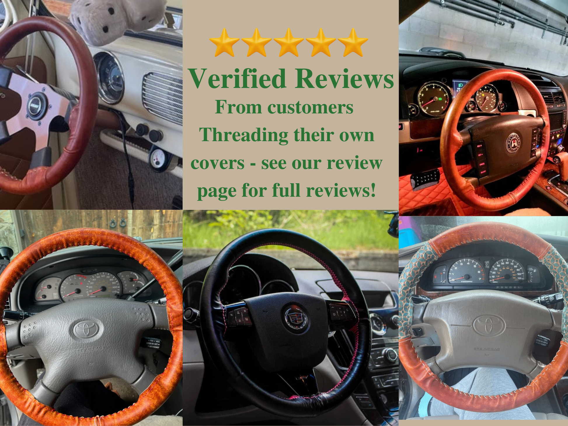 An application scenario or product detail of leather steering wheel cover custom - Image 2