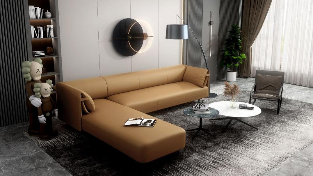 An application scenario or product detail of leather vs faux leather sofa - Image 20