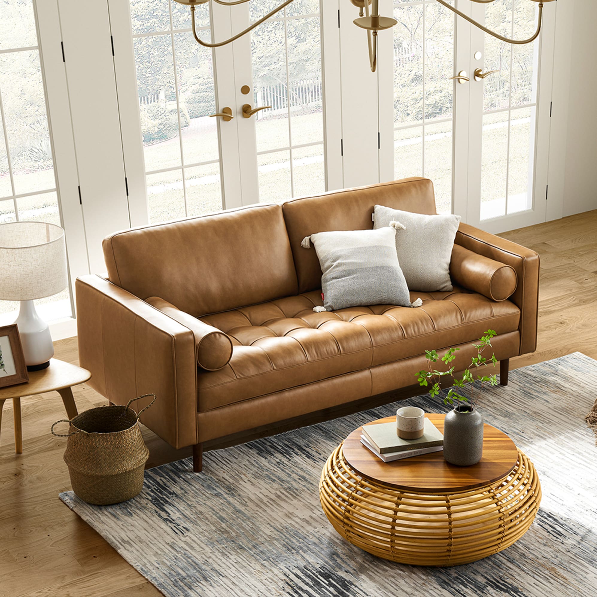 An application scenario or product detail of leather vs faux leather sofa - Image 21