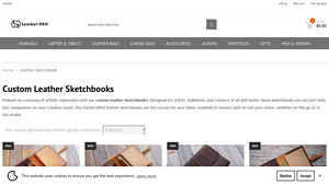 Leather Neo - Personalized Brown Leather Sketchbook