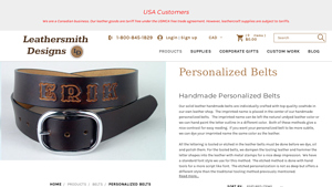 Leathersmith Designs - Handmade Personalized Belts
