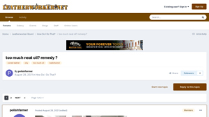 Leatherworker - Neatsfoot Oil Remedies