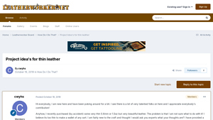 Leatherworker.net - Thin Leather for Soft Projects