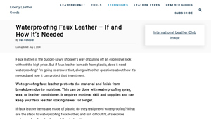Liberty Leather Goods - Faux Leather Waterproofing Solutions