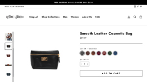 Lifetime Leather - Smooth Leather Cosmetic Bag