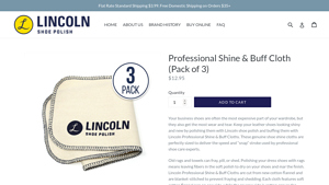 Lincoln Shoe Polish - Professional Shine & Buff Cloth