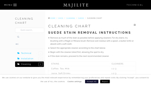 Majilite - Faux Suede Cleaning Guide